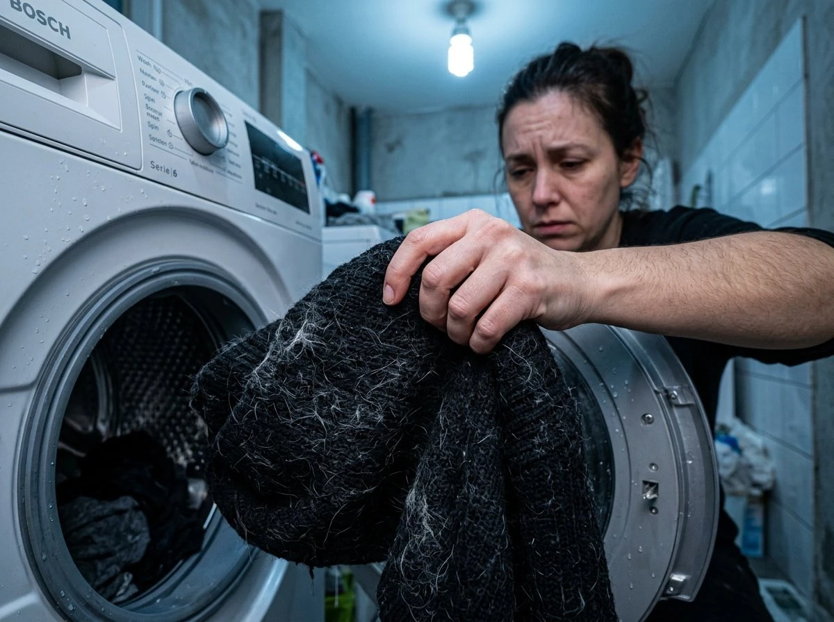 Шерсть на одязі після прання